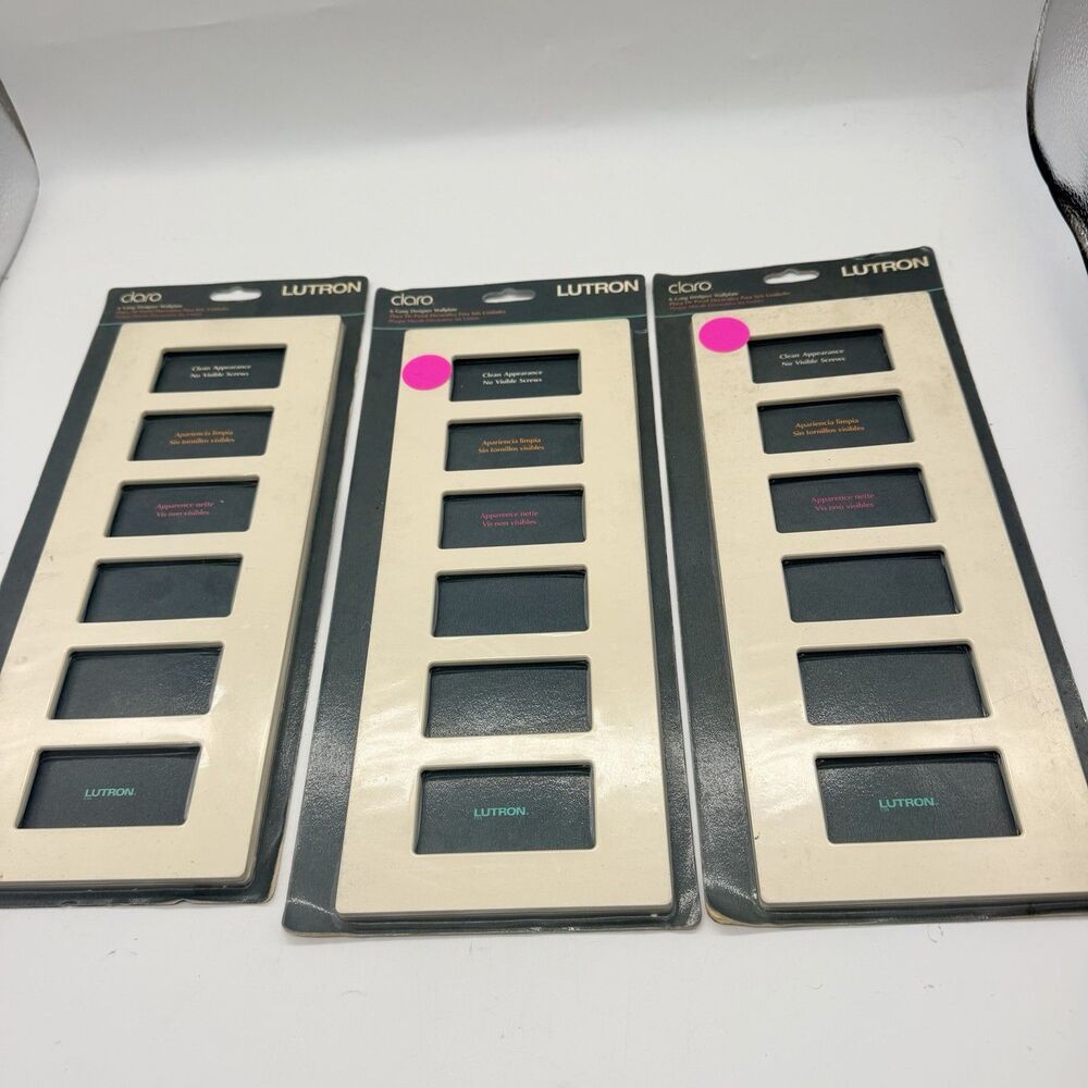 3 Lutron Claro CW-6-LA 6 Gang Screwless Decorator Wallplates Light Almond New